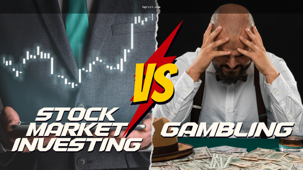 Comparative concept of gambling vs investing